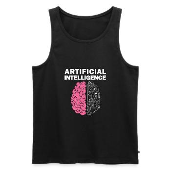 KI Künstliche Intelligenz - Männer Premium Bio Tank Top - Schwarz - Vorne - Michal (187cm)