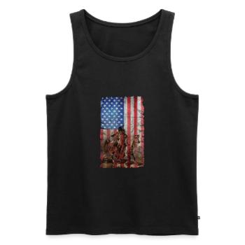 Native American USA Flag - Men's Premium Organic Tank Top - black - Front - AI Model Male 178 light (178cm)