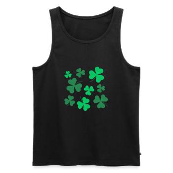 Shamrock, Clover, Irish, Spring, St Patrick's Day - Men's Premium Organic Tank Top - black - Front - AI Model Male 178 light (178cm)
