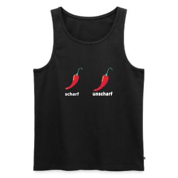 Peperoni mild scharf unscharf Peperonis eingelegt - Männer Premium Bio Tank Top - Schwarz - Vorne - AI Model Male 178 light (178cm)