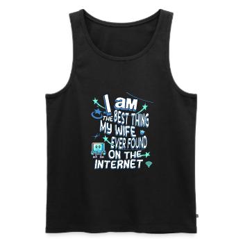 Im The Best Thing My Wife Ever Found - Men's Premium Organic Tank Top - black - Front - Michal (187cm)