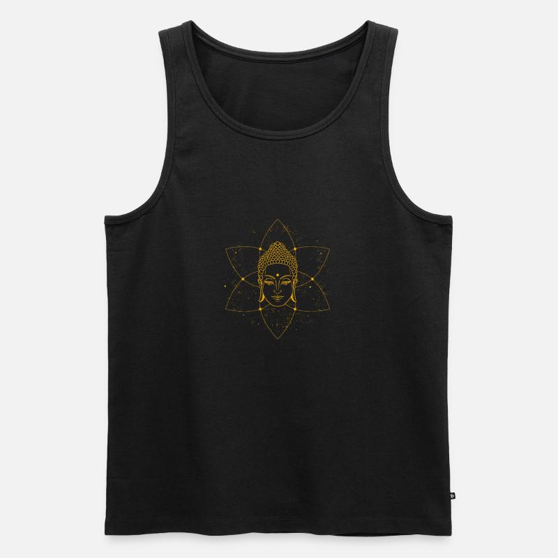 Buddha Lotus - Männer Premium Bio Tank Top - Schwarz