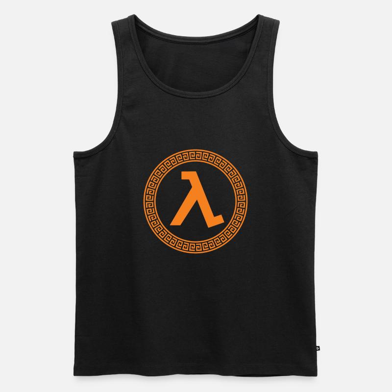 Lambda - Männer Premium Bio Tank Top - Schwarz