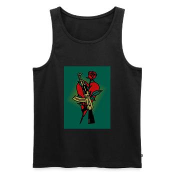 AK - 47 - Männer Premium Bio Tank Top - Schwarz - Vorne - Michal (187cm)