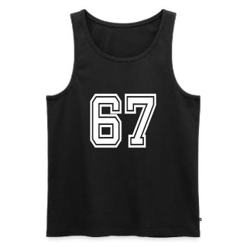 Zonguldak 67 - Men's Premium Organic Tank Top - black - Front - Michal (187cm)