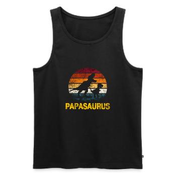 Papa Père Papasaurus Rétro vintage Fête des Pères - Débardeur bio Premium Homme - noir - Devant - Michal (187cm)