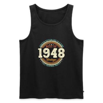 Vintage 1948 Vintage Retro 75 Cadeau d’anniversaire - Débardeur bio Premium Homme - noir - Devant - Michal (187cm)