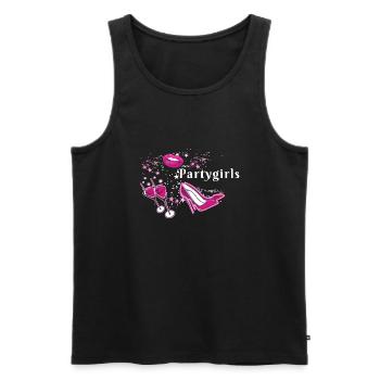 Party girls, holiday, carnival, stars, party - Men's Premium Organic Tank Top - black - Front - Michal (187cm)