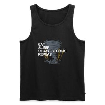 Eat Sleep Chase Storms Repeat Sturmjäger Unwetter - Männer Premium Bio Tank Top - Schwarz - Vorne - Michal (187cm)