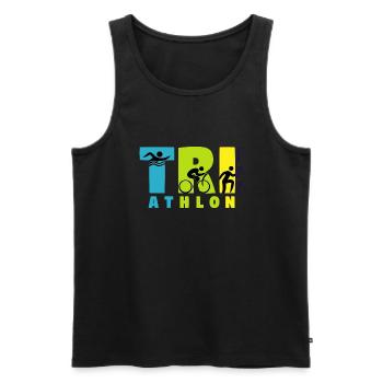 triathlon - Männer Premium Bio Tank Top - Schwarz - Vorne - Michal (187cm)