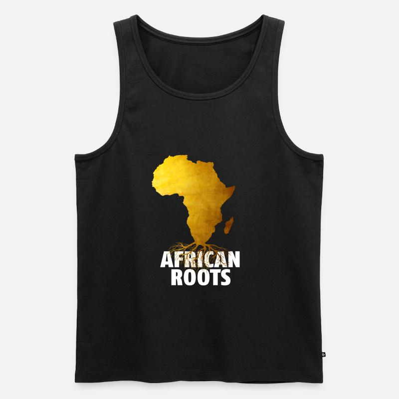 Afrikanische Wurzeln - Männer Premium Bio Tank Top - Schwarz