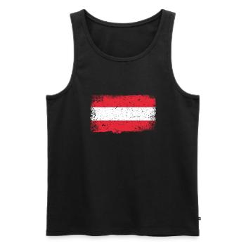 Austria Flag - Men's Premium Organic Tank Top - black - Front - AI Model Male 178 light (178cm)