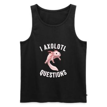 J’axolotl questions - Axolotl mignon - Débardeur bio Premium Homme - noir - Devant - Michal (187cm)