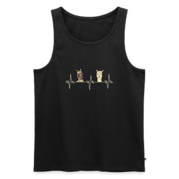 Alpaca Heartbeat Horse Alpaca Gift - Men's Premium Organic Tank Top - black - Front - Michal (187cm)