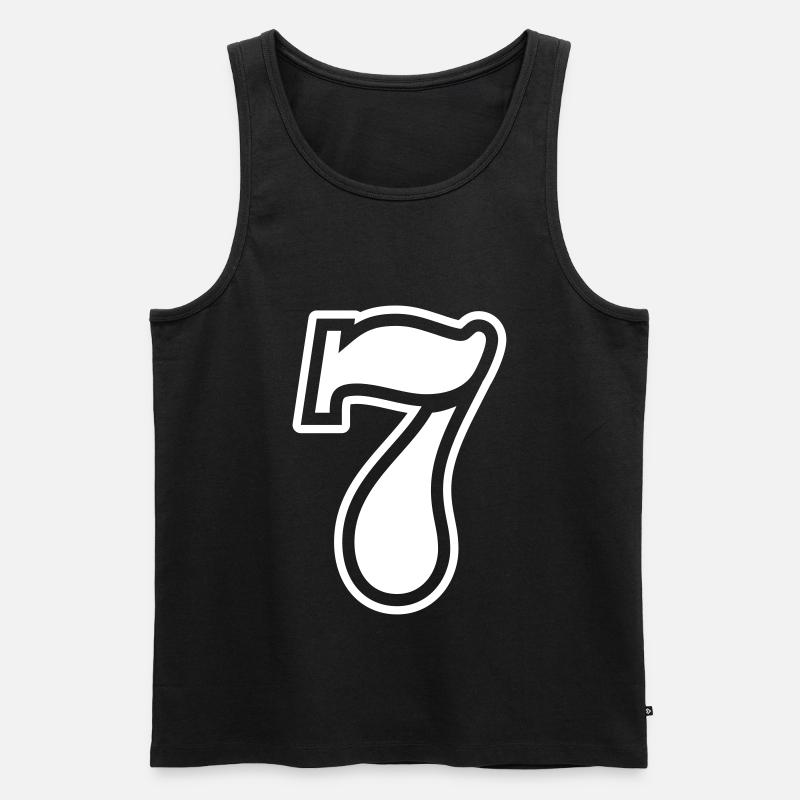 7 Zahl symbol - Männer Premium Bio Tank Top - Schwarz