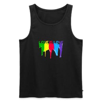 l’amour est l’amour, couleur, LGBT, arc-en-ciel, coloré - Débardeur bio Premium Homme - noir - Devant - Michal (187cm)