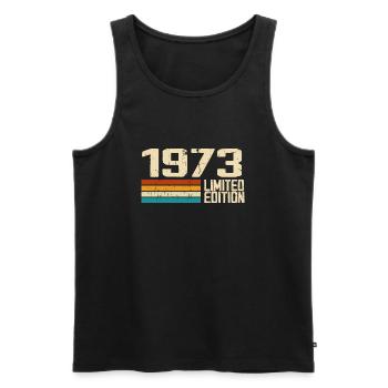 Born in 1973 - Vintage 1973 Retro Anniversary - Men's Premium Organic Tank Top - black - Front - Michal (187cm)