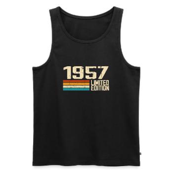 Jahrgang 1957 - Jahrgang 1957 Retro Geburtstag - Männer Premium Bio Tank Top - Schwarz - Vorne - AI Model Male 178 light (178cm)