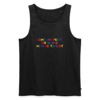 Gay Schriftzug - Männer Premium Bio Tank Top - Schwarz - Vorne - AI Model Male 178 light (178cm)