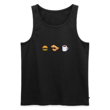 Pixel geeky Lebensmitteln - Männer Premium Bio Tank Top - Schwarz - Vorne - AI Model Male 178 light (178cm)