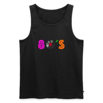Musik der 80er Jahre Schallplatte - Männer Premium Bio Tank Top - Schwarz - Vorne - AI Model Male 178 light (178cm)