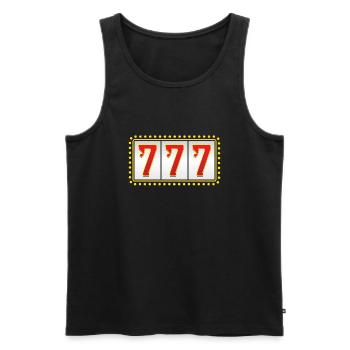 777 Casino Slotmachine Kasino Onlinekasino - Männer Premium Bio Tank Top - Schwarz - Vorne - AI Model Male 178 light (178cm)
