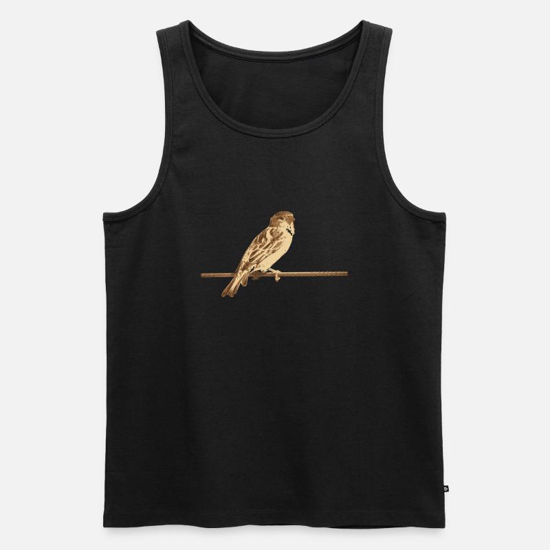 Spatz Vogel - Männer Premium Bio Tank Top - Schwarz