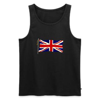 Winkende Union Jack Flagge - Männer Premium Bio Tank Top - Schwarz - Vorne - AI Model Male 178 light (178cm)