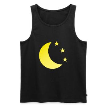 Mond - Männer Premium Bio Tank Top - Schwarz - Vorne - Michal (187cm)