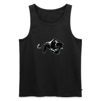 Panther T shirt - Männer Premium Bio Tank Top - Schwarz - Vorne - Michal (187cm)