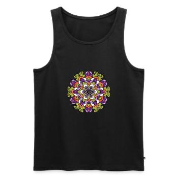 Mandala Buntes Spirituelles Design - Männer Premium Bio Tank Top - Schwarz - Vorne - AI Model Male 178 light (178cm)