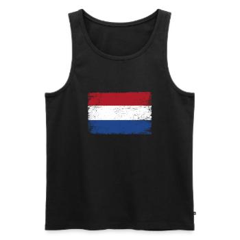 Drapeau Holland Pays-Bas Drapeau pour les patriotes - Débardeur bio Premium Homme - noir - Devant - Michal (187cm)