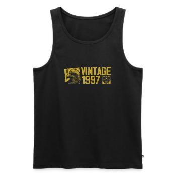 Jahrgang 1997 Retro Jubiläum Geschenk 1997 - Männer Premium Bio Tank Top - Schwarz - Vorne - Michal (187cm)