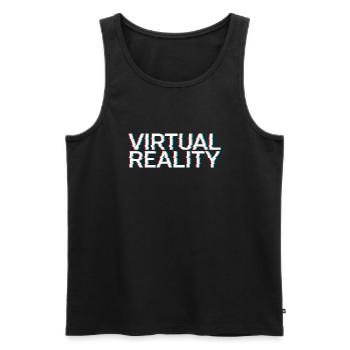 réalité virtuelle jeu informatique Viruell Gamer 3D - Débardeur bio Premium Homme - noir - Devant - AI Model Male 178 light (178cm)