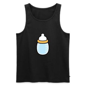 Bébé Bottle - Idée cadeau de bébé - Débardeur bio Premium Homme - noir - Devant - Michal (187cm)