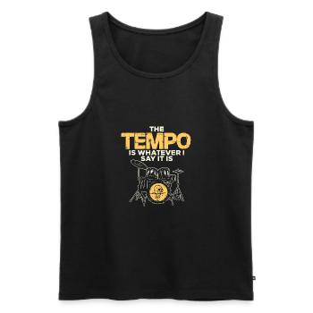 Drummer Schlagzeuger Tempo Lustig Musiker Geschenk - Männer Premium Bio Tank Top - Schwarz - Vorne - Michal (187cm)