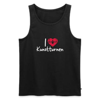 I love artistic gymnastics gift gymnasts - Men's Premium Organic Tank Top - black - Front - AI Model Male 178 light (178cm)