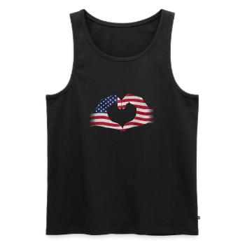Hände zu Herz geformt USA Flagge - Männer Premium Bio Tank Top - Schwarz - Vorne - Michal (187cm)