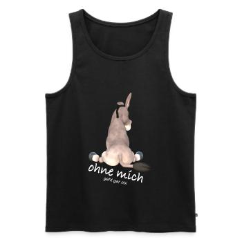 ohne mich geht gar nix, Witzig, Esel - Männer Premium Bio Tank Top - Schwarz - Vorne - AI Model Male 178 light (178cm)