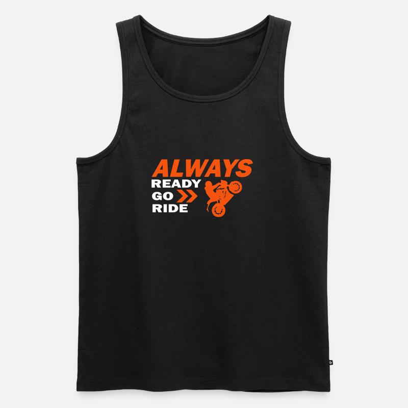 ready go ride - Männer Premium Bio Tank Top - Schwarz