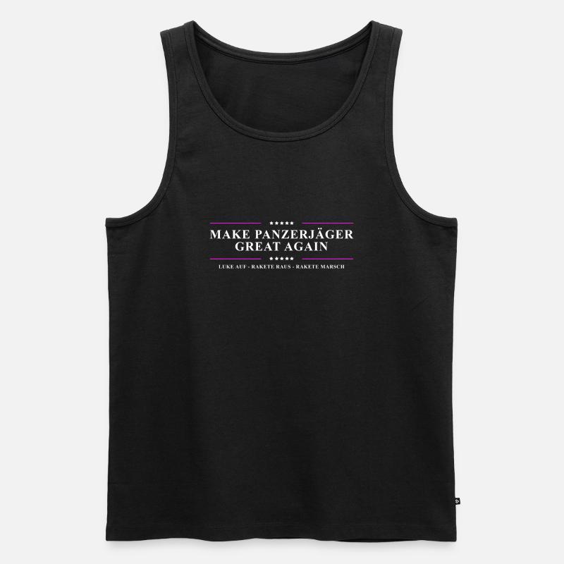 Make PANZERJÄGER great again - Männer Premium Bio Tank Top - Schwarz