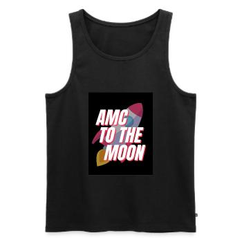 AMC - ENTERTAINMENT - GME - TO THE MOON - STOCK - Männer Premium Bio Tank Top - Schwarz - Vorne - AI Model Male 178 light (178cm)