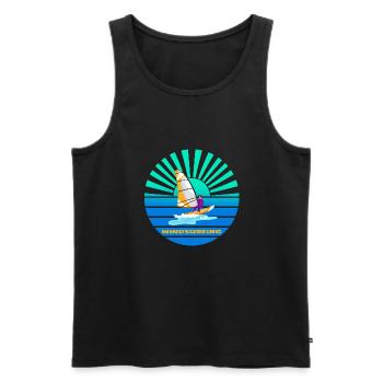 Windsurfen Sonnenuntergang - Männer Premium Bio Tank Top - Schwarz - Vorne - AI Model Male 178 light (178cm)