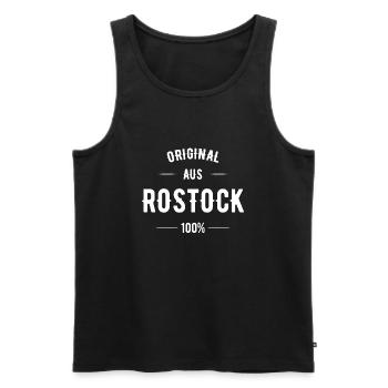 Rostock - Männer Premium Bio Tank Top - Schwarz - Vorne - Michal (187cm)