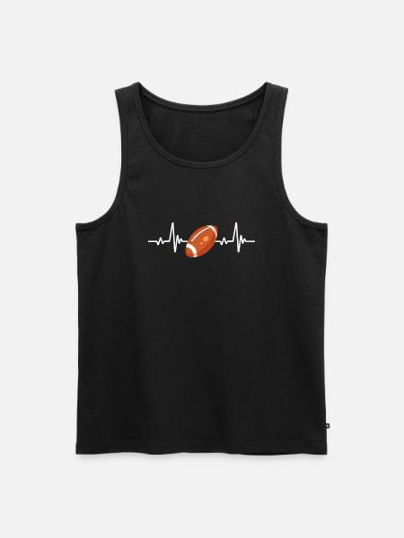 Rugby-Herzschlag - Männer Premium Bio Tank Top - Schwarz