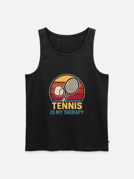 Il tennis è la mia terapia – Stile retrò - Canottiera ecologica premium da uomo - nero