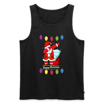 Fête de Noël Claus Joyeux Noël T-shirt - Débardeur bio Premium Homme - noir - Devant - Michal (187cm)