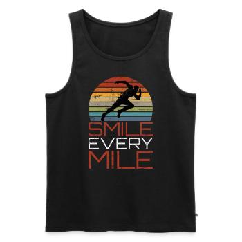 Smile Every Mile Läufer Jogger - Männer Premium Bio Tank Top - Schwarz - Vorne - AI Model Male 178 light (178cm)