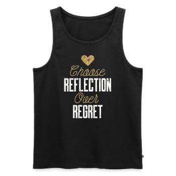 Mindset Reflection Regret Minimalist Geometric Ins - Men's Premium Organic Tank Top - black - Front - AI Model Male 178 light (178cm)