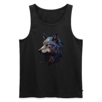 Wolf Scratch Marks Claws Wild Forest Animal Wolf's Head - Men's Premium Organic Tank Top - black - Front - AI Model Male 178 light (178cm)